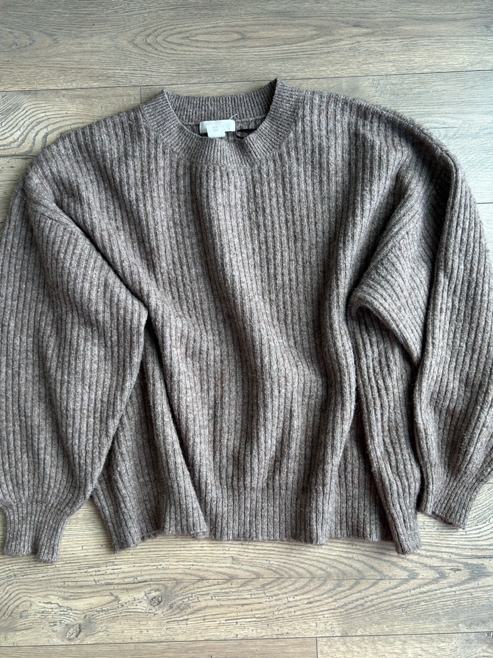 H&M Crewneck Ribbed Oversized Slub Sweater